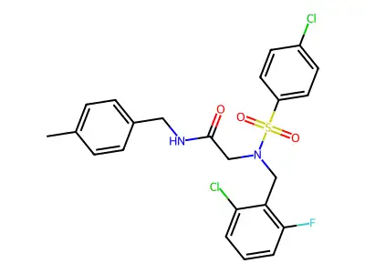 N~2~-(2-chloro-6-fluorobenzyl)-N~2~-[(4-chlorophenyl)sulfonyl]-N-(4-methylbenzyl)glycinamide structure