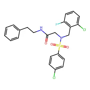 N~2~-(2-chloro-6-fluorobenzyl)-N~2~-[(4-chlorophenyl)sulfonyl]-N-(2-phenylethyl)glycinamide structure
