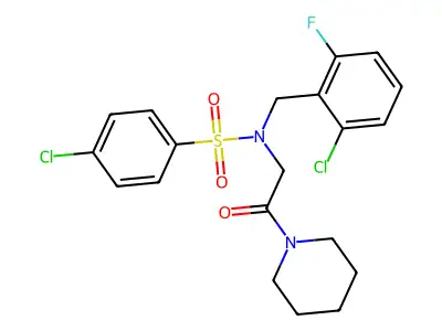 4-chloro-N-(2-chloro-6-fluorobenzyl)-N-[2-oxo-2-(piperidin-1-yl)ethyl]benzenesulfonamide structure