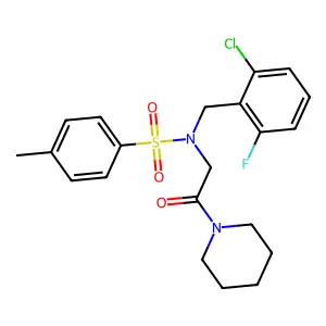 N-(2-chloro-6-fluorobenzyl)-4-methyl-N-[2-oxo-2-(piperidin-1-yl)ethyl]benzenesulfonamide structure