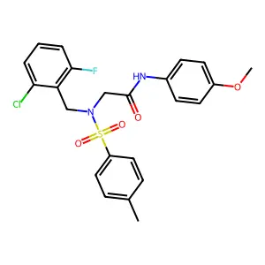 2-[(2-chloro-6-fluorophenyl)methyl-(4-methylphenyl)sulfonylamino]-N-(4-methoxyphenyl)acetamide structure