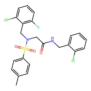 N-(2-chlorobenzyl)-N~2~-(2-chloro-6-fluorobenzyl)-N~2~-[(4-methylphenyl)sulfonyl]glycinamide structure