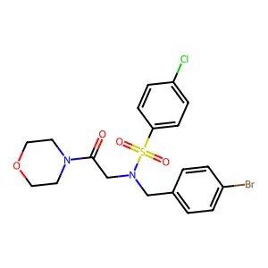 N-(4-bromobenzyl)-4-chloro-N-[2-(morpholin-4-yl)-2-oxoethyl]benzenesulfonamide structure