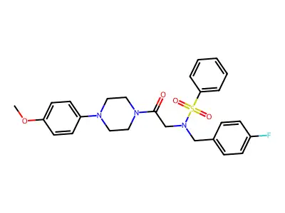 N-(4-fluorobenzyl)-N-{2-[4-(4-methoxyphenyl)piperazin-1-yl]-2-oxoethyl}benzenesulfonamide structure
