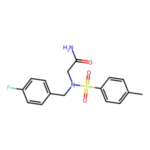 2-[(4-Fluorophenyl)methyl-(4-methylphenyl)sulfonylamino]acetamide structure