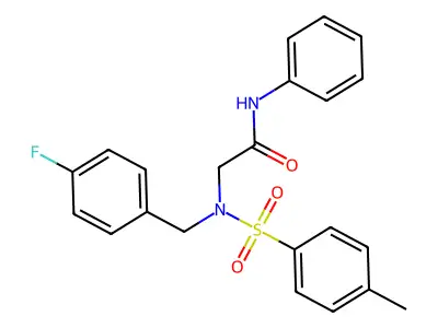 2-[(4-fluorophenyl)methyl-(4-methylphenyl)sulfonylamino]-N-phenylacetamide structure