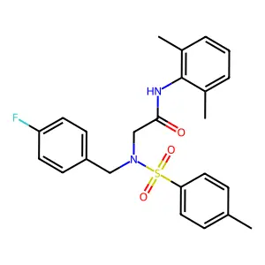 N-(2,6-dimethylphenyl)-2-[(4-fluorophenyl)methyl-(4-methylphenyl)sulfonylamino]acetamide structure