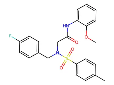 2-[(4-fluorophenyl)methyl-(4-methylphenyl)sulfonylamino]-N-(2-methoxyphenyl)acetamide structure