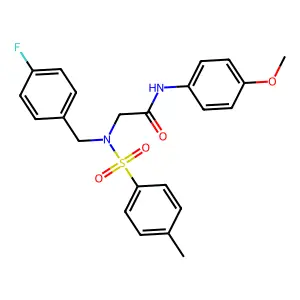 2-[(4-fluorophenyl)methyl-(4-methylphenyl)sulfonylamino]-N-(4-methoxyphenyl)acetamide structure