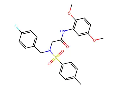 N-(2,5-dimethoxyphenyl)-2-[(4-fluorophenyl)methyl-(4-methylphenyl)sulfonylamino]acetamide structure