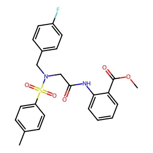 methyl 2-({N-(4-fluorobenzyl)-N-[(4-methylphenyl)sulfonyl]glycyl}amino)benzoate structure
