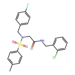 N-(2-chlorobenzyl)-N~2~-(4-fluorobenzyl)-N~2~-[(4-methylphenyl)sulfonyl]glycinamide structure