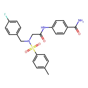 4-[[2-[(4-fluorophenyl)methyl-(4-methylphenyl)sulfonylamino]acetyl]amino]benzamide structure