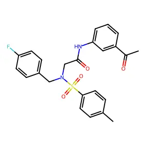 N-(3-acetylphenyl)-2-[(4-fluorophenyl)methyl-(4-methylphenyl)sulfonylamino]acetamide structure