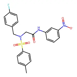 2-[(4-fluorophenyl)methyl-(4-methylphenyl)sulfonylamino]-N-(3-nitrophenyl)acetamide structure