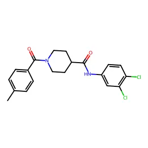 N-(3,4-dichlorophenyl)-1-(4-methylbenzoyl)piperidine-4-carboxamide structure