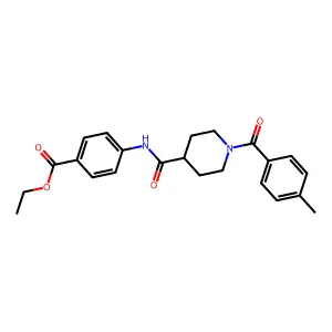 Ethyl 4-[({1-[(4-methylphenyl)carbonyl]piperidin-4-yl}carbonyl)amino]benzoate structure