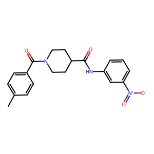 1-(4-methylbenzoyl)-N-(3-nitrophenyl)piperidine-4-carboxamide structure
