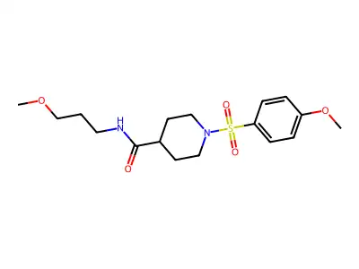 1-(4-methoxyphenyl)sulfonyl-N-(3-methoxypropyl)piperidine-4-carboxamide structure