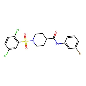 N-(3-bromophenyl)-1-(2,5-dichlorophenyl)sulfonylpiperidine-4-carboxamide structure