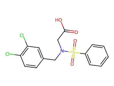 N-(3,4-dichlorobenzyl)-N-(phenylsulfonyl)glycine structure