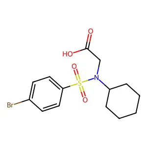 N-[(4-bromophenyl)sulfonyl]-N-cyclohexylglycine structure