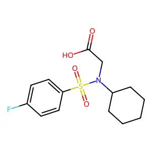 N-cyclohexyl-N-[(4-fluorophenyl)sulfonyl]glycine structure