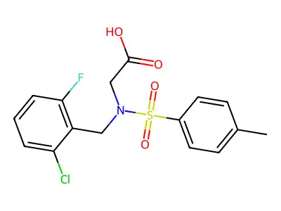 N-(2-chloro-6-fluorobenzyl)-N-[(4-methylphenyl)sulfonyl]glycine structure