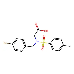 2-(N-(4-bromobenzyl)-4-methylphenylsulfonamido)acetic acid structure