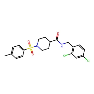 N-(2,4-dichlorobenzyl)-1-[(4-methylphenyl)sulfonyl]piperidine-4-carboxamide structure