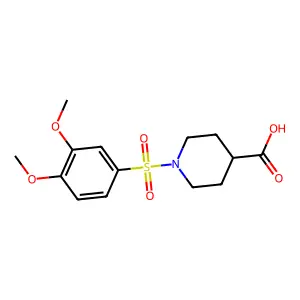 1-(3,4-Dimethoxybenzenesulfonyl)piperidine-4-carboxylic acid structure