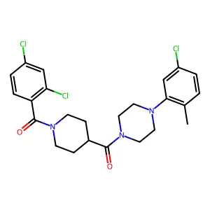 [4-(5-chloro-2-methylphenyl)piperazin-1-yl]-[1-(2,4-dichlorobenzoyl)piperidin-4-yl]methanone structure