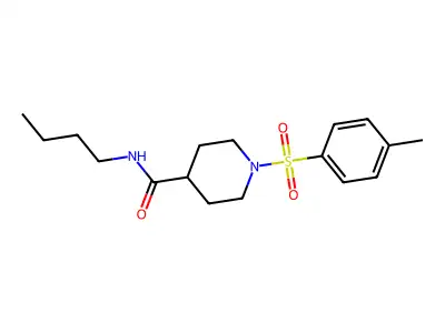 N-butyl-1-(4-methylphenyl)sulfonylpiperidine-4-carboxamide structure