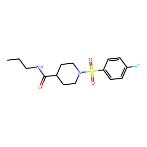 1-(4-fluorophenyl)sulfonyl-N-propylpiperidine-4-carboxamide structure