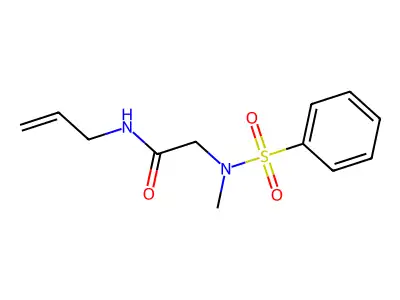 2-[benzenesulfonyl(methyl)amino]-N-prop-2-enylacetamide structure