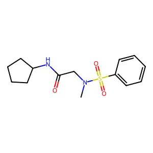 2-[benzenesulfonyl(methyl)amino]-N-cyclopentylacetamide structure