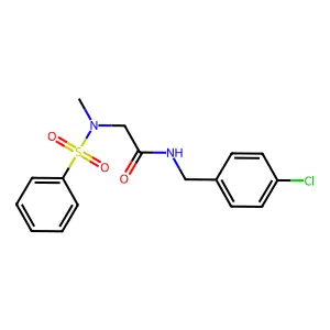 2-[benzenesulfonyl(methyl)amino]-N-[(4-chlorophenyl)methyl]acetamide structure