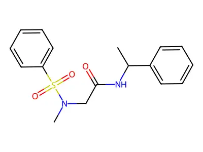 2-[benzenesulfonyl(methyl)amino]-N-(1-phenylethyl)acetamide structure