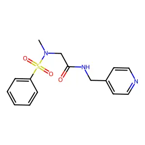 2-[benzenesulfonyl(methyl)amino]-N-(pyridin-4-ylmethyl)acetamide structure