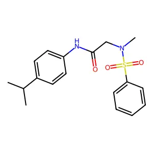 2-[benzenesulfonyl(methyl)amino]-N-(4-propan-2-ylphenyl)acetamide structure
