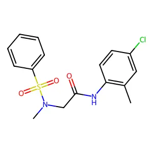 2-[benzenesulfonyl(methyl)amino]-N-(4-chloro-2-methylphenyl)acetamide structure