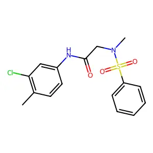2-[benzenesulfonyl(methyl)amino]-N-(3-chloro-4-methylphenyl)acetamide structure