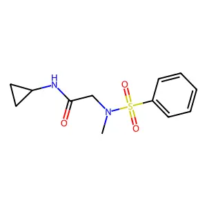 2-[benzenesulfonyl(methyl)amino]-N-cyclopropylacetamide structure