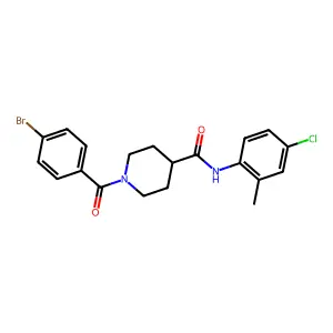 1-(4-bromobenzoyl)-N-(4-chloro-2-methylphenyl)piperidine-4-carboxamide structure
