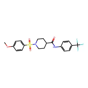 1-[(4-methoxyphenyl)sulfonyl]-N-[4-(trifluoromethyl)phenyl]-4-piperidinecarboxamide structure