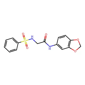2-(benzenesulfonamido)-N-(1,3-benzodioxol-5-yl)acetamide structure