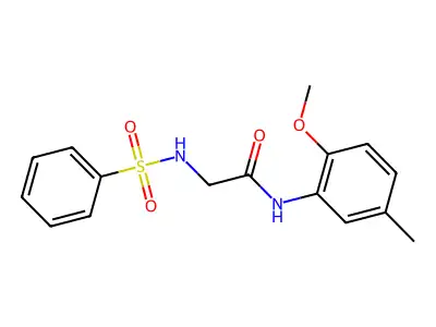2-(benzenesulfonamido)-N-(2-methoxy-5-methylphenyl)acetamide structure