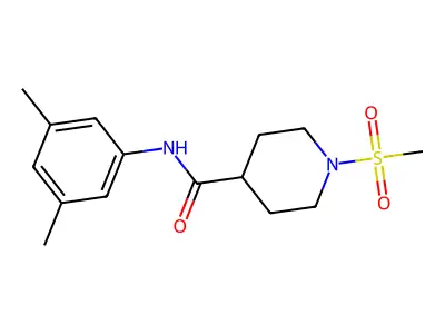 N-(3,5-dimethylphenyl)-1-methylsulfonylpiperidine-4-carboxamide structure