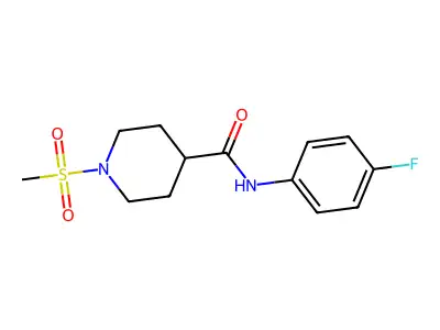 N-(4-fluorophenyl)-1-(methylsulfonyl)piperidine-4-carboxamide structure