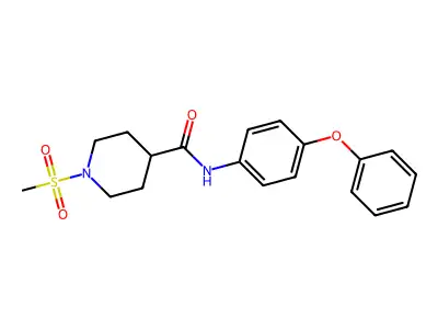 1-methylsulfonyl-N-(4-phenoxyphenyl)piperidine-4-carboxamide structure